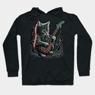 Cat playing guitar Hoodie